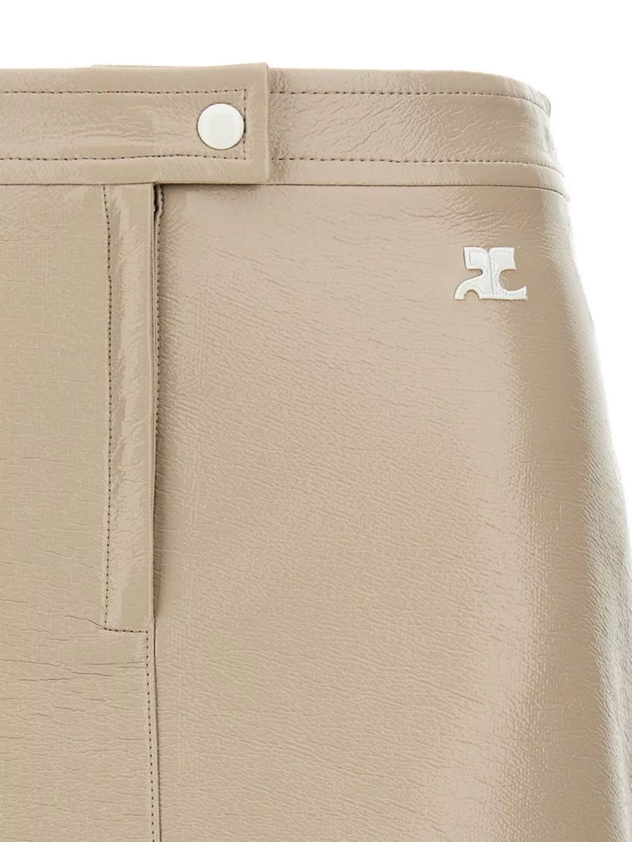 Courrèges 'High-Waisted Vinyl Reedition' Button Detail Skirt