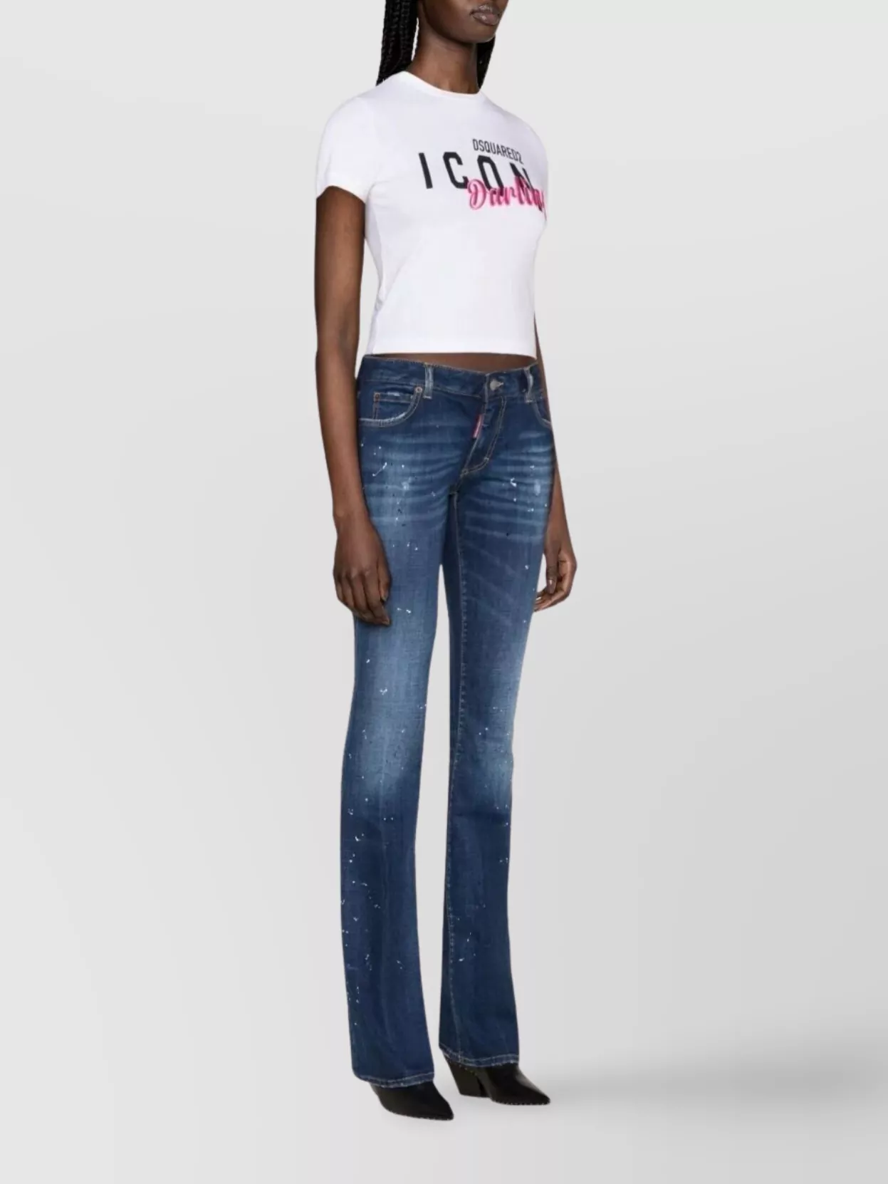 Dsquared2 Flared Distressed Five-pocket Trousers Loops In Blue
