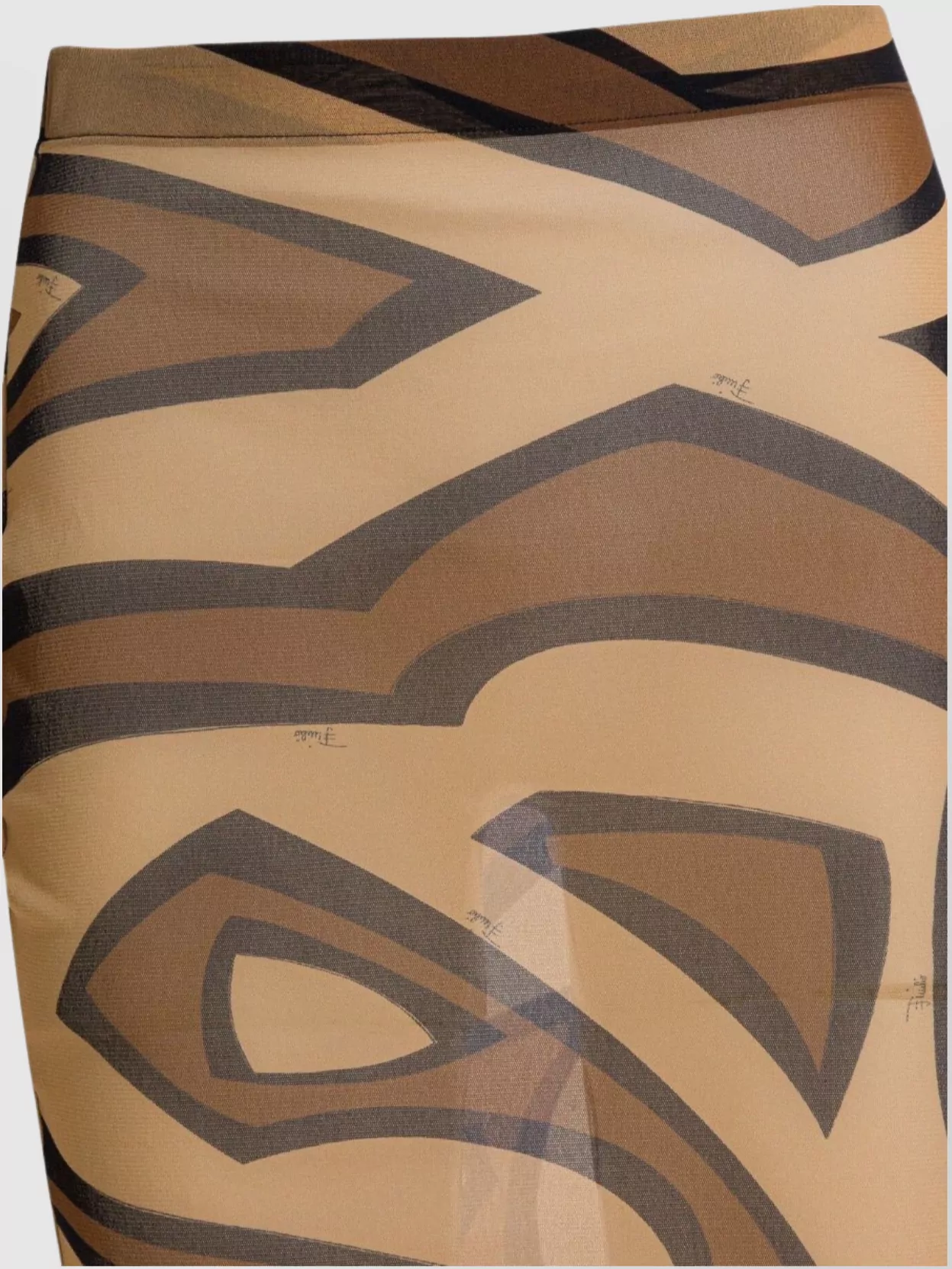 Pucci Abstract Midi Skirt Sheer Overlay