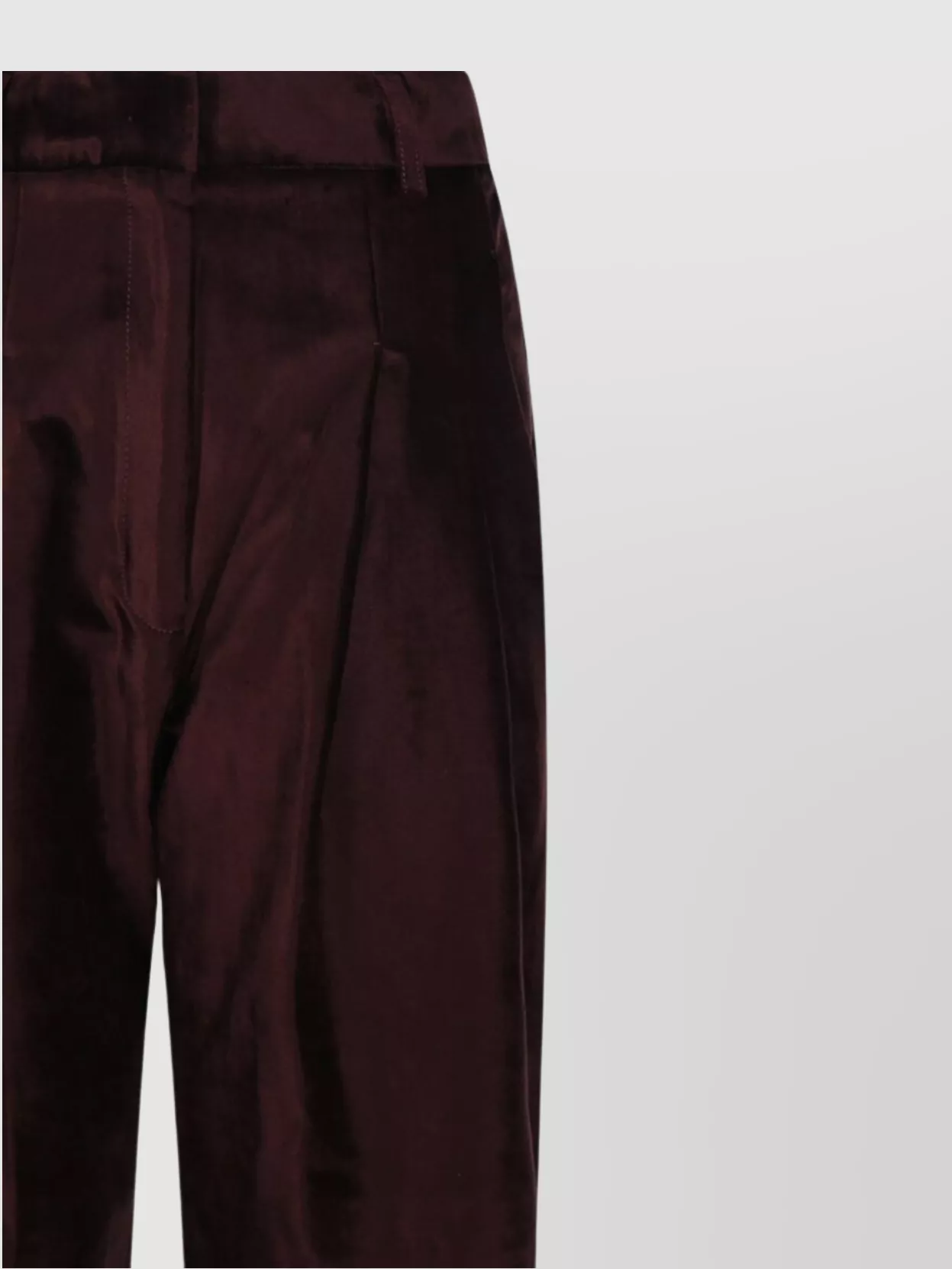 Shop Forte Forte Velvet Pleated Trousers With Pockets And Loops