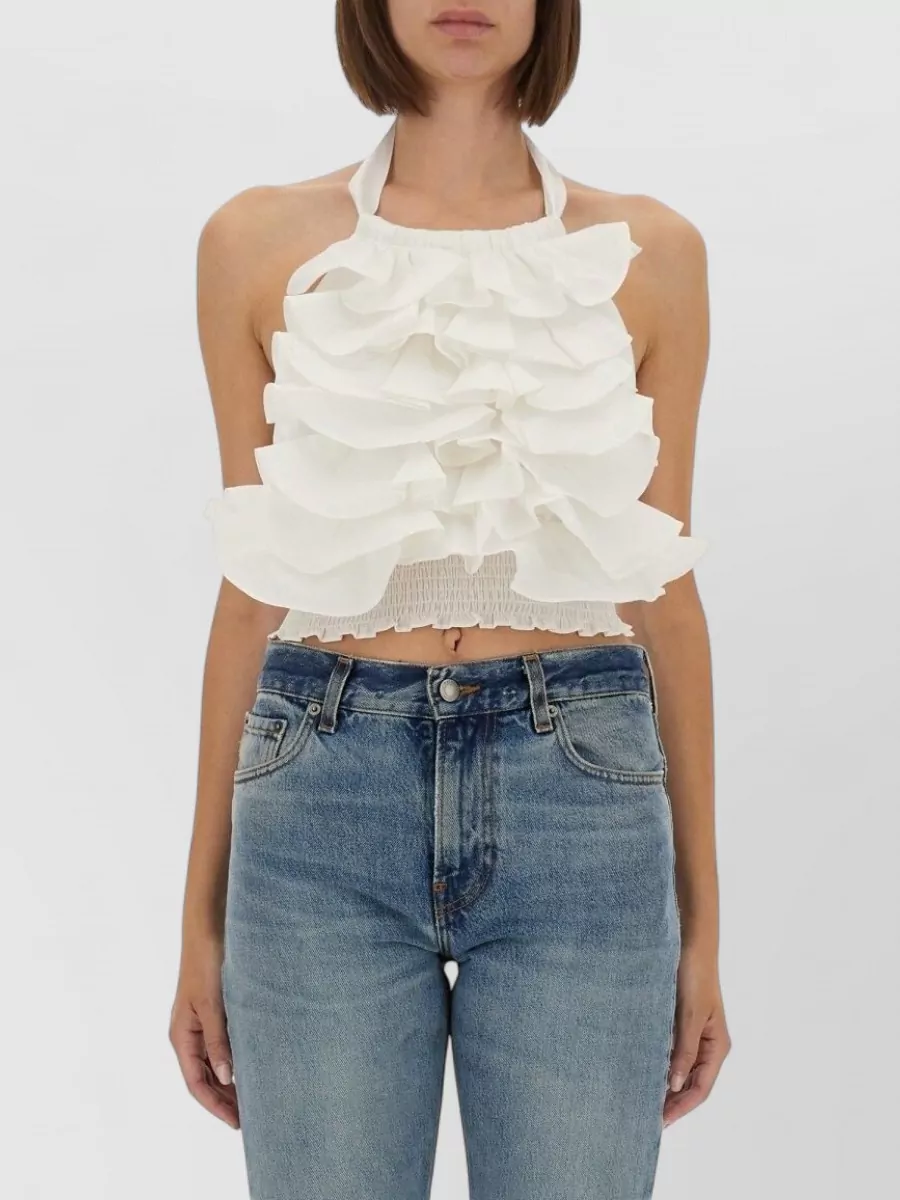 The Garment ruffled cropped top