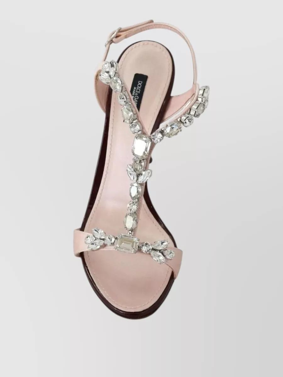 Dolce&Gabbana Silk Crystal-Embellished Stiletto Sandals