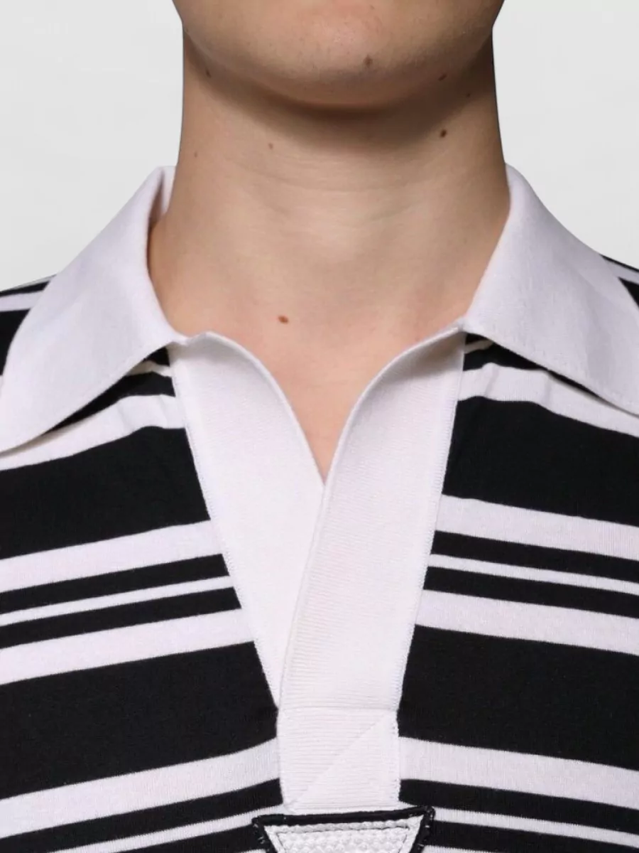 Dolce&Gabbana Silk Cashmere Striped Polo Shirt