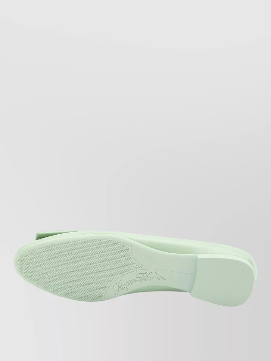 Roger Vivier Round Toe Gommettine Buckle Bow Ballerinas