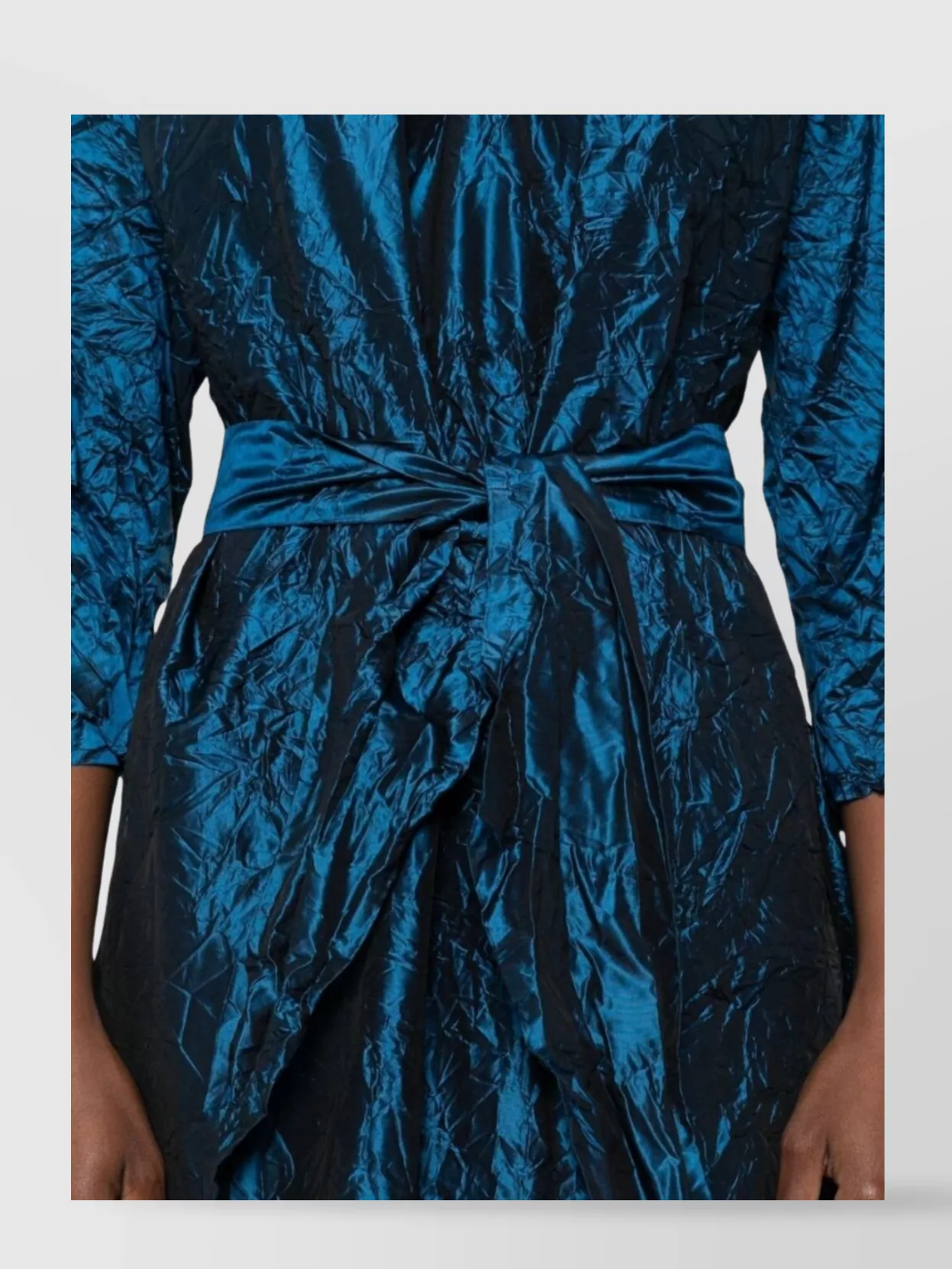 Daniela Gregis Short Silk Dress Featuring Tie Belt