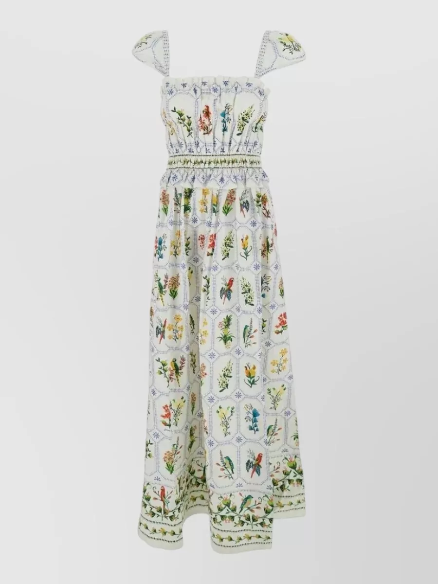 Farm Rio floral-print square-neck maxi dress