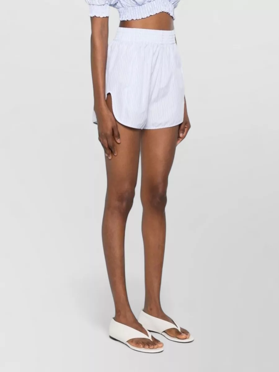 Ermanno Scervino Striped Cotton Cropped Shorts