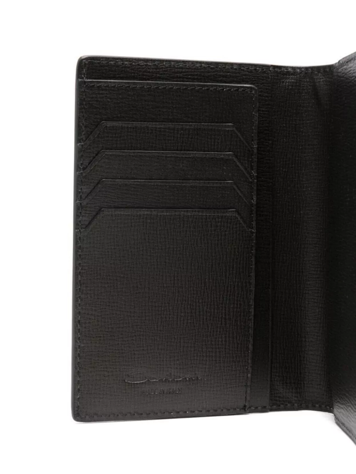 Santoni Textured Compact Wallet With Sleek Design