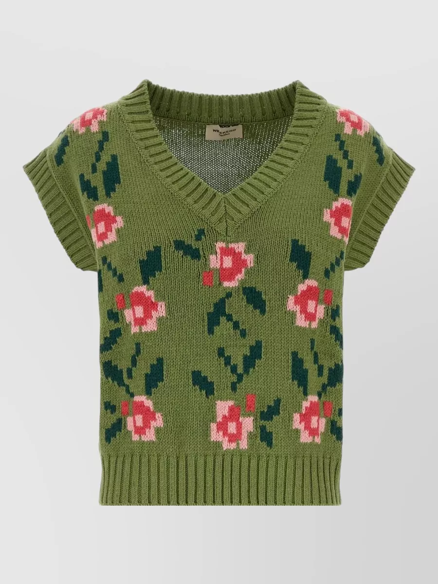 Weekend Max Mara green cotton-blend vest