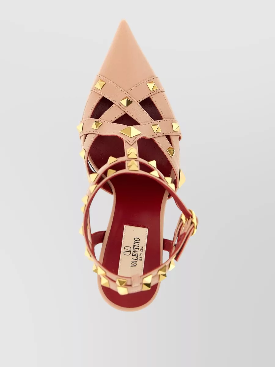 Valentino Garavani Studded Ankle Strap Pumps Pointed Toe