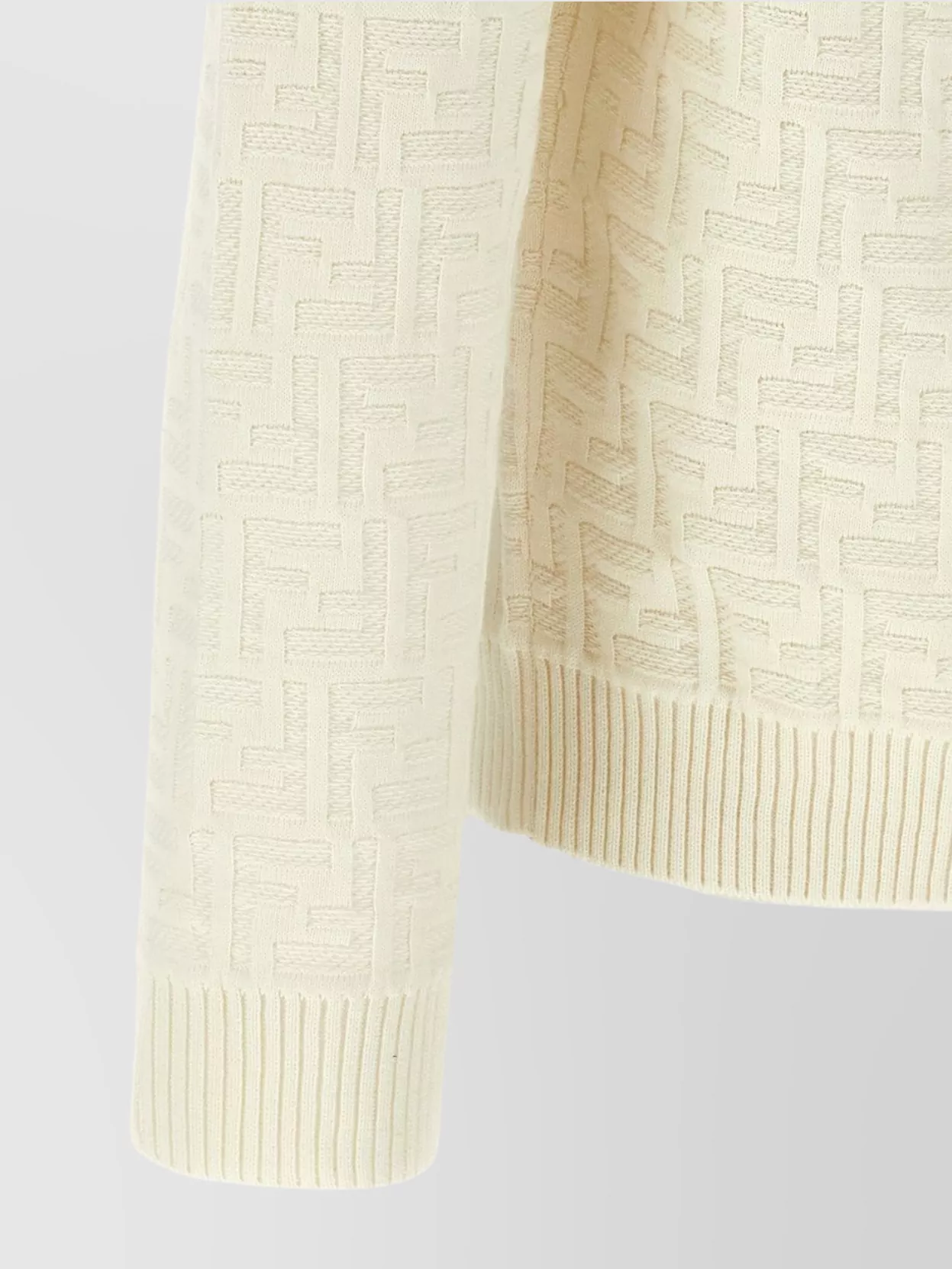 Fendi Textured Crew Neck Long Sleeve Sweater