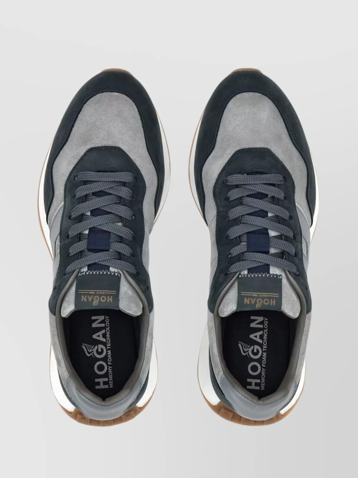 Hogan Leather Sneakers With Suede Panels And Panelled Design