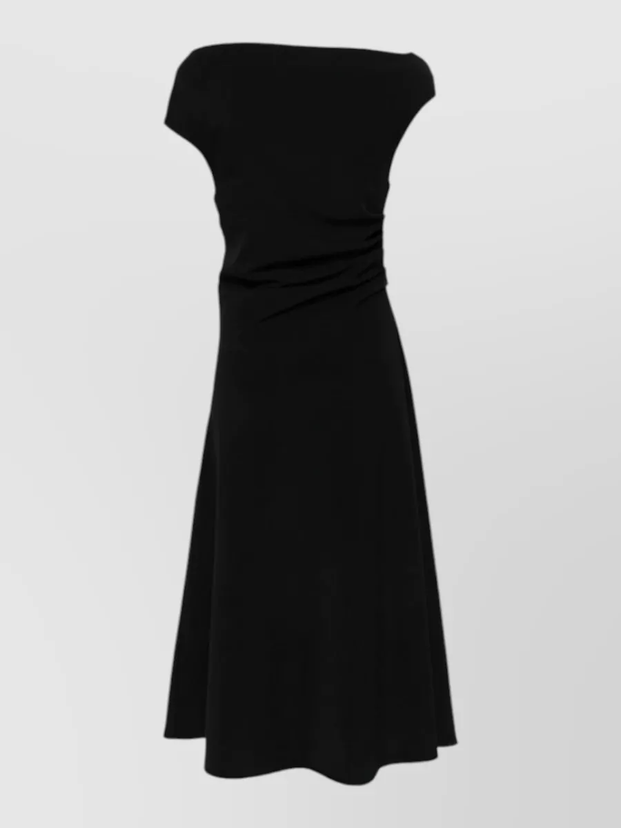 Parosh ruched a-line midi dress
