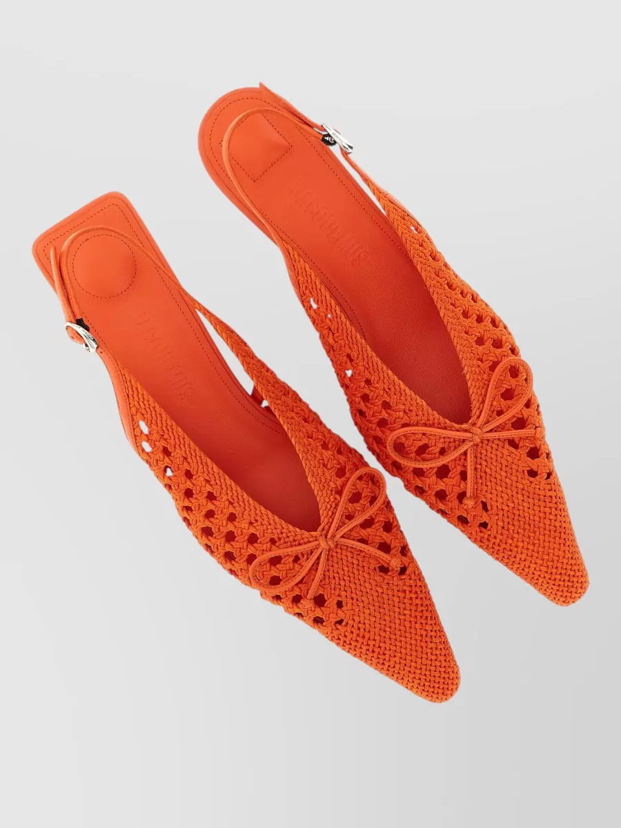 Jacquemus Braided Raffia Slingback Pumps