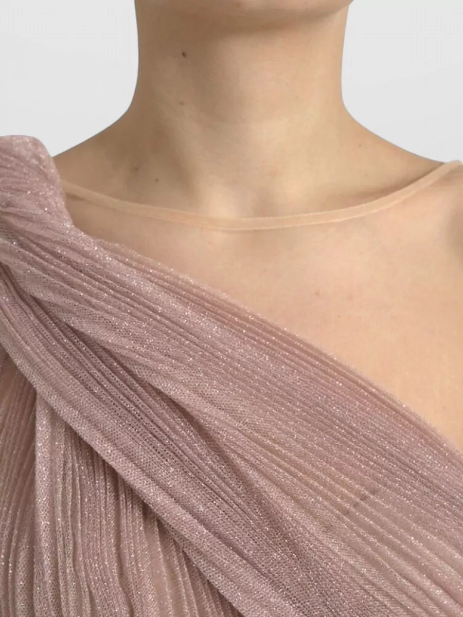 Dolce&Gabbana One-Shoulder Pleated Knee-Length Dress