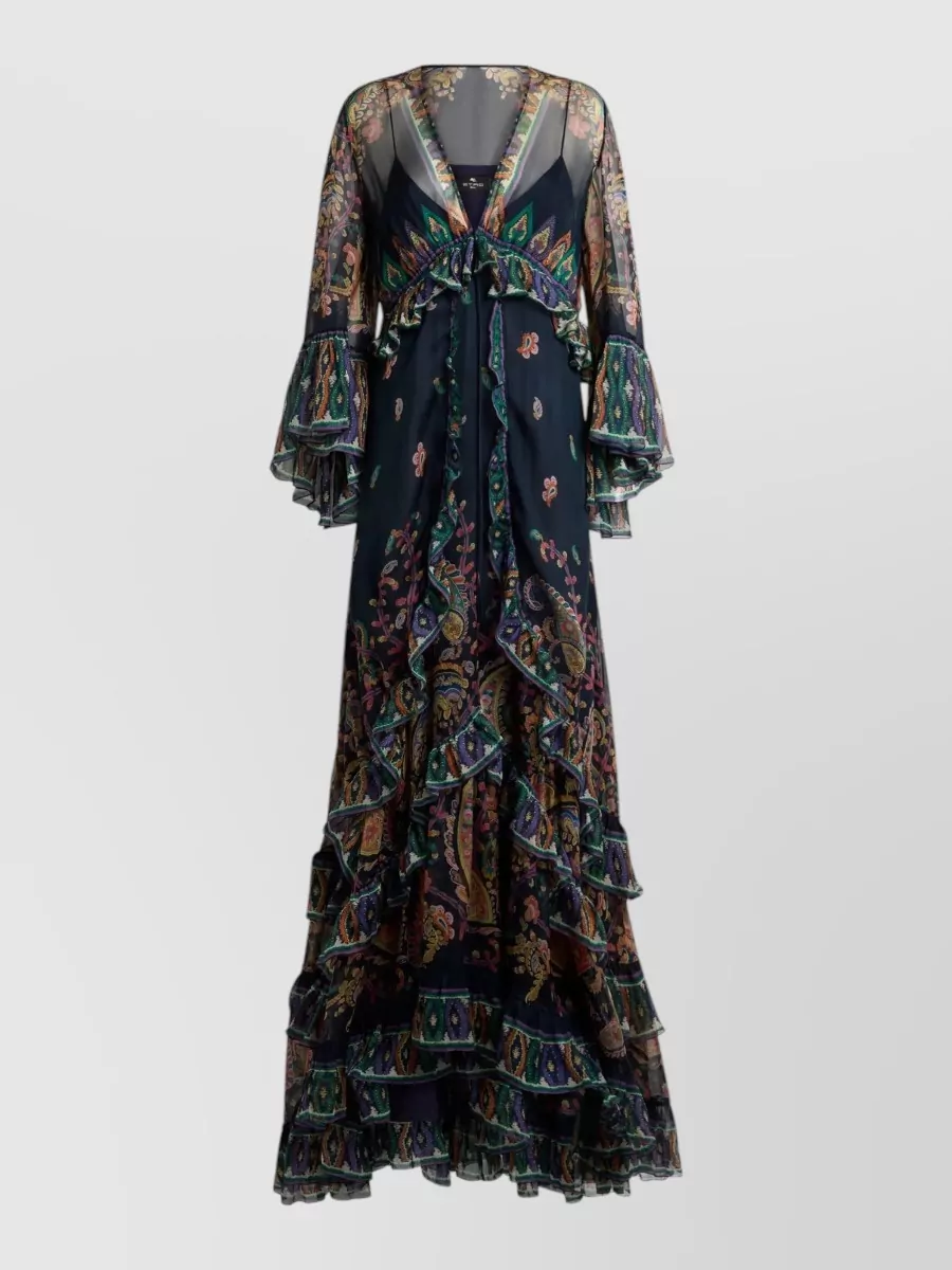 Etro Silk v-neck maxi dress