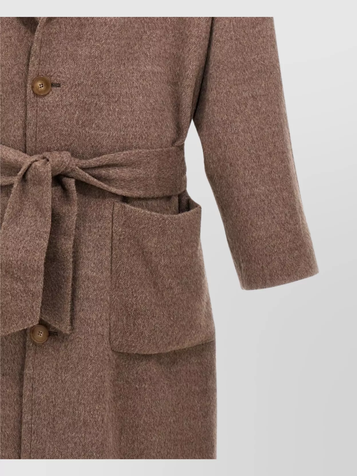 Etro Wool Coat With Belted Waist And Pockets