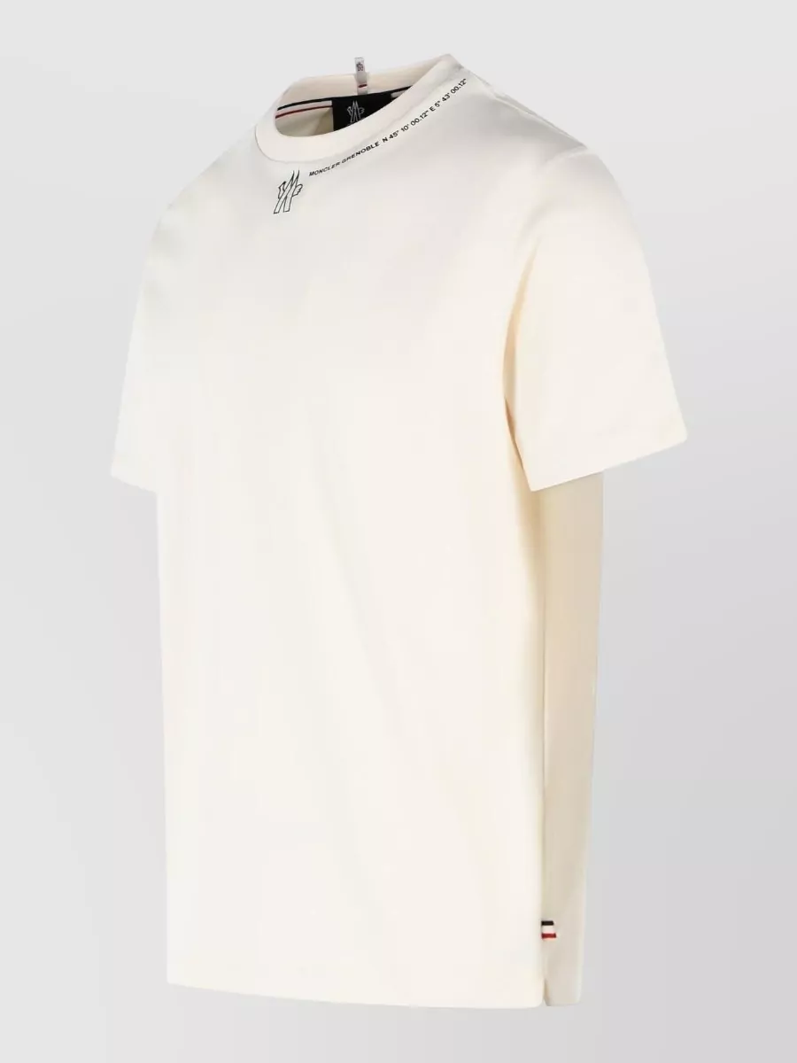 Moncler Grenoble Cotton T Shirt Crew Neck Embroidery