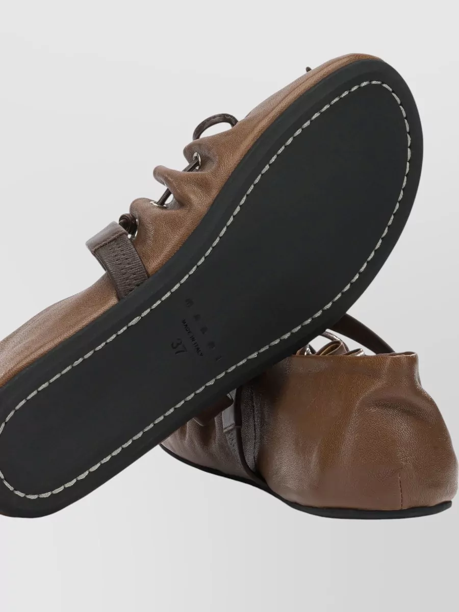 Marni Leather Mary Jane Ballerina Flats