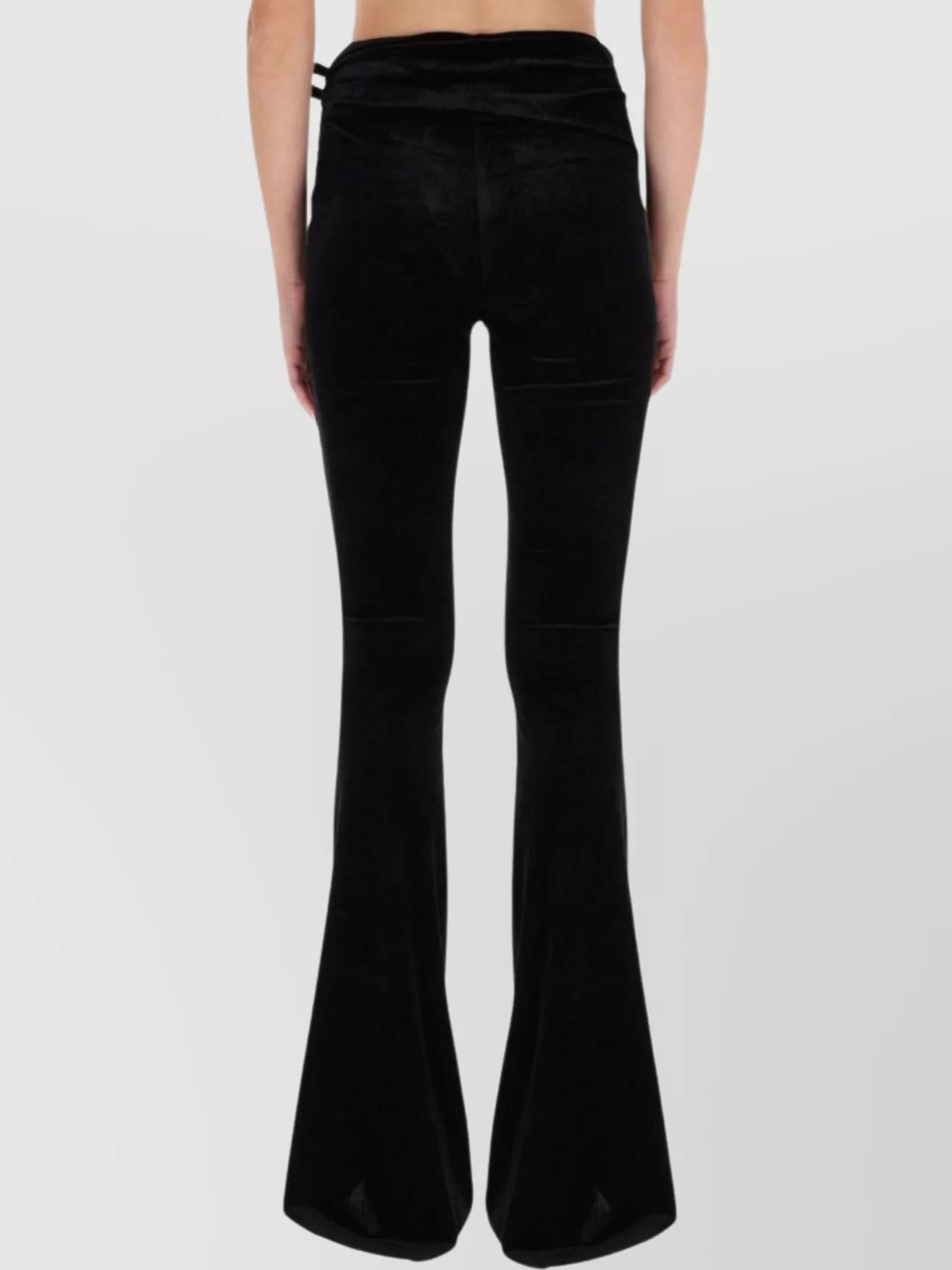 Versace Jeans Couture High Waist Flared Velvet Trousers In Multi