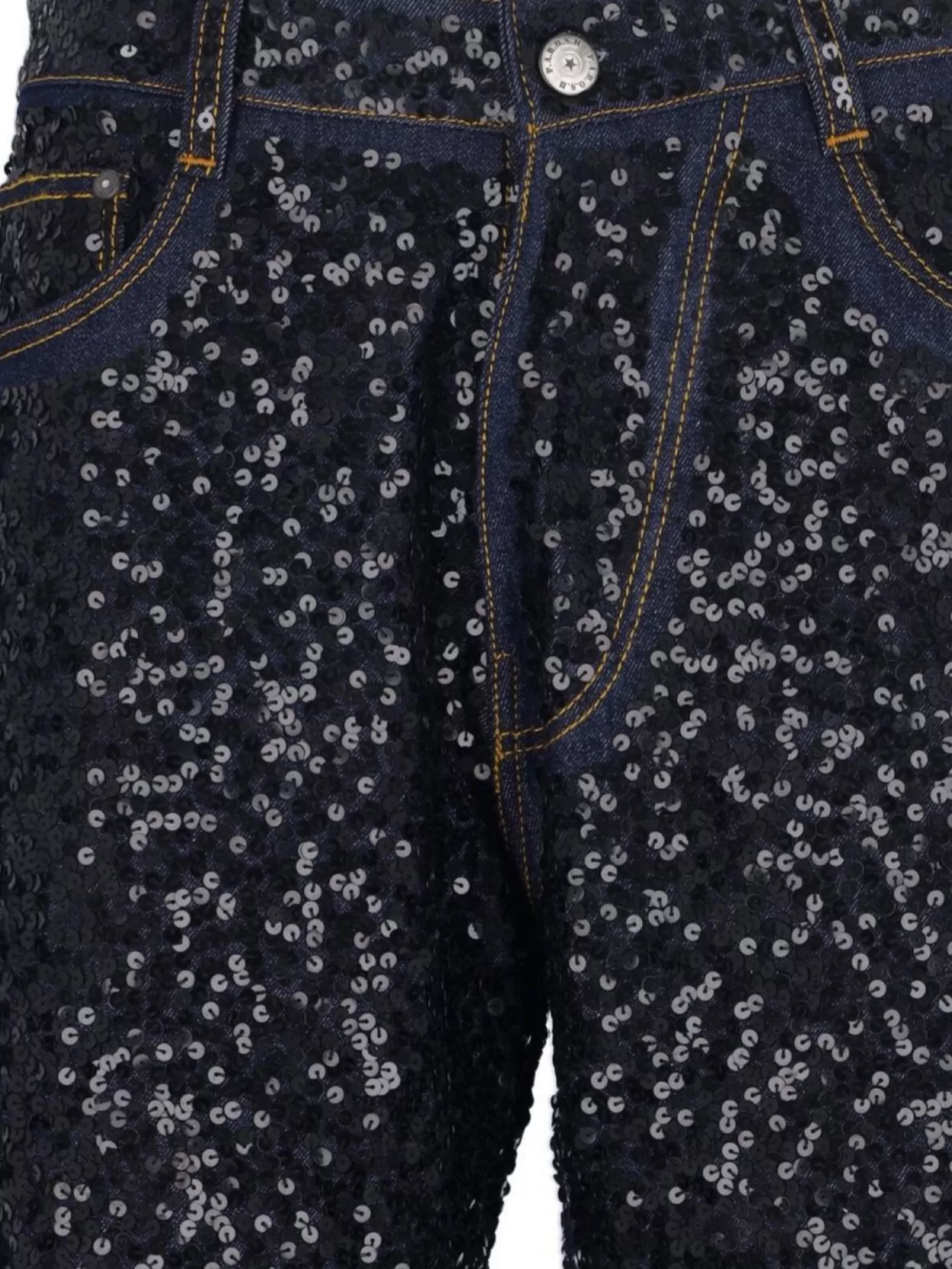 P.a.r.o.s.h Straight Jeans With Guff Sequins