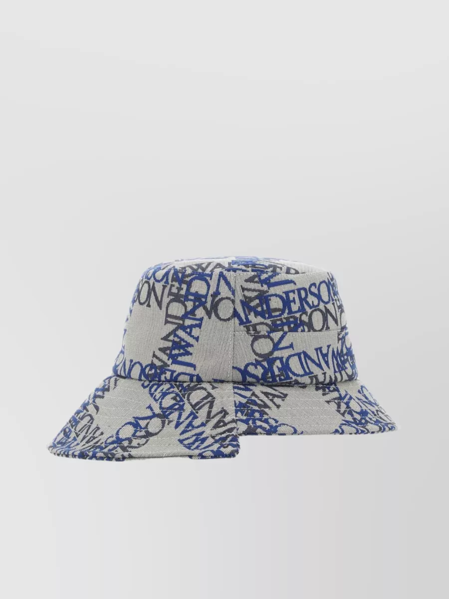 Shop Jw Anderson Embroidered Surface Nylon Blend Hat In Multicoloured
