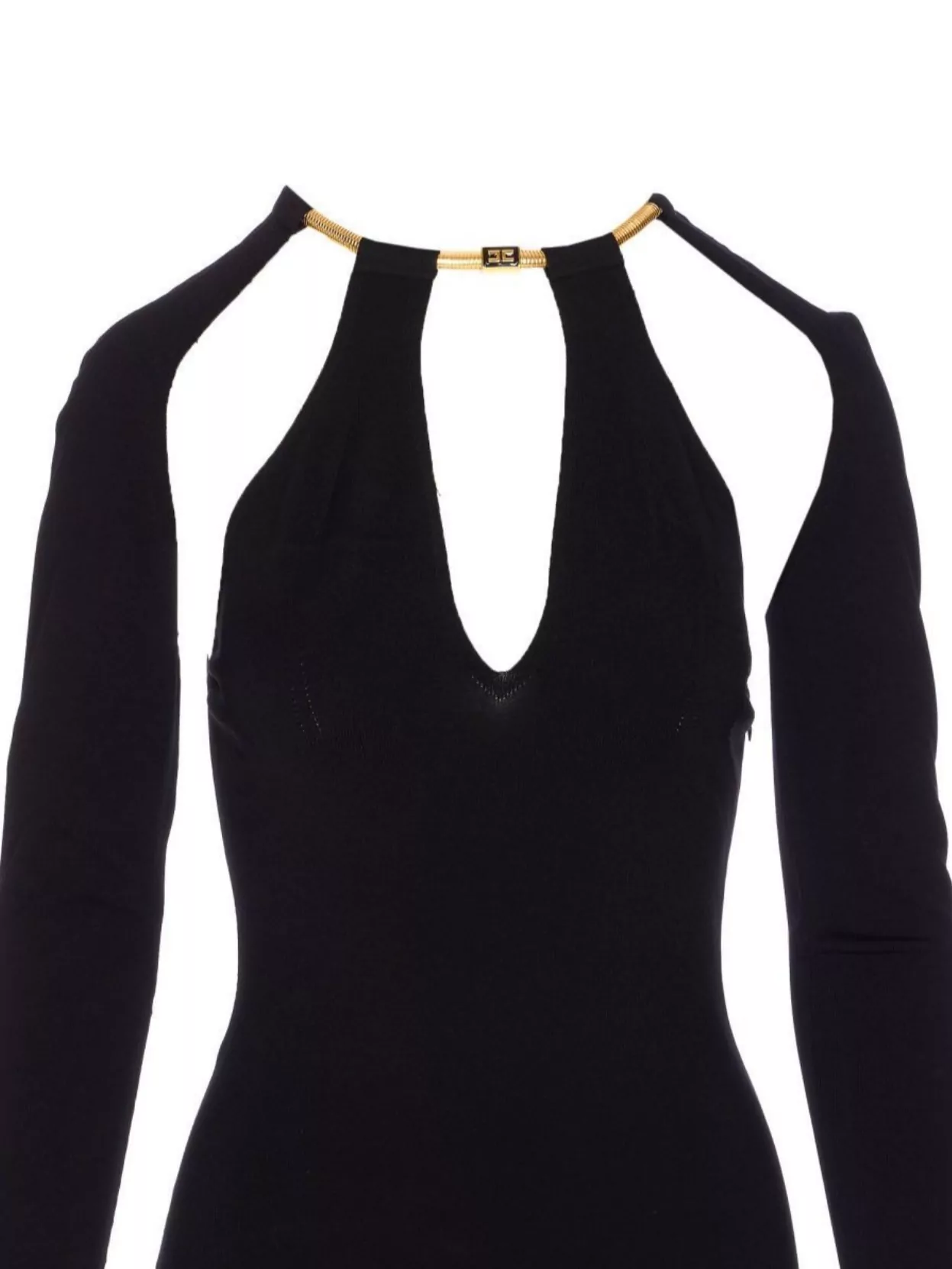 Elisabetta Franchi Bodycon Midi Dress Cut-Out Design