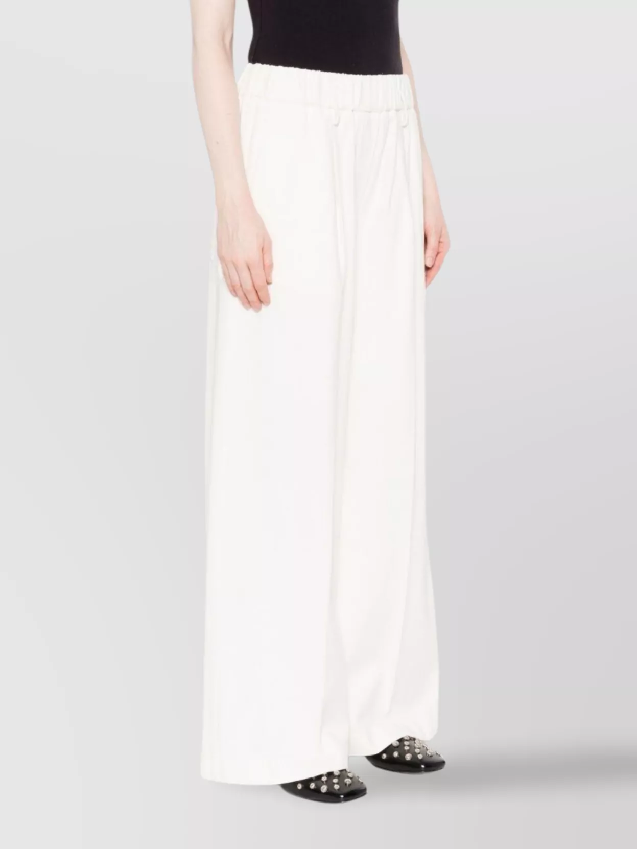 Forte Forte Comfortable Wide Leg Cotton Trousers In White