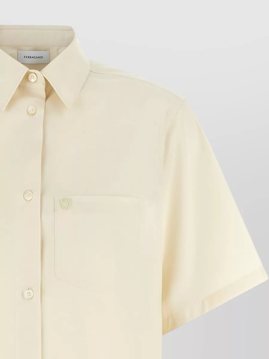 Ferragamo Silk Blend Short Sleeve Shirt