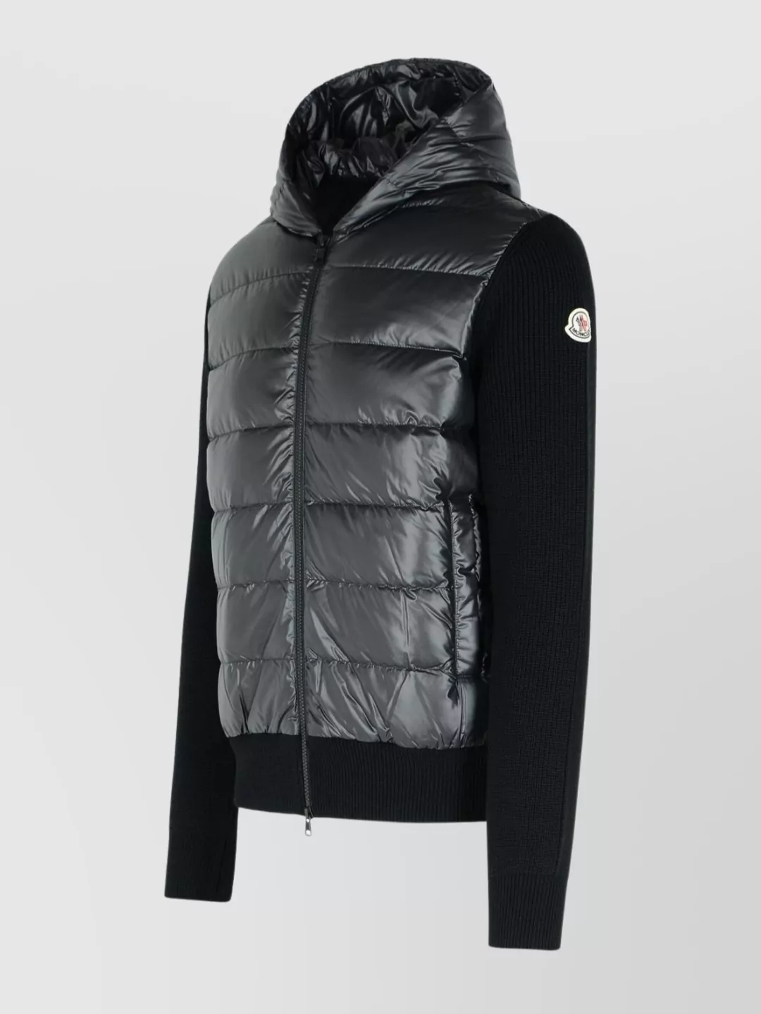 Moncler Hooded Quilted Sweater Ribbed Sleeves