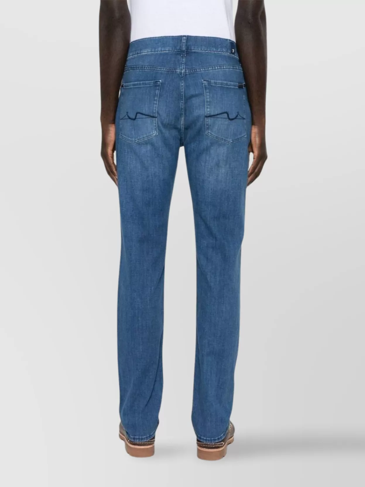 7 FOR ALL MANKIND FADED EFFECT DENIM TROUSERS
