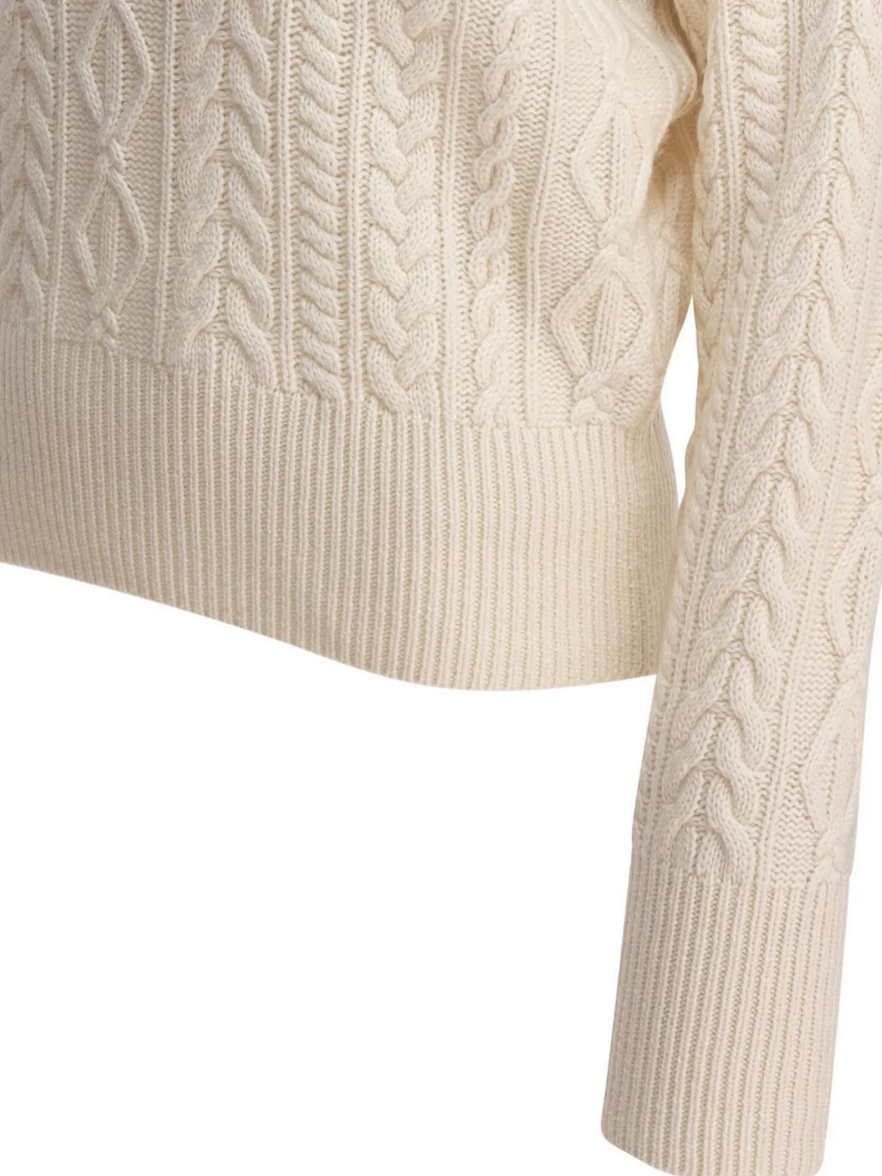 Max Mara Vicini Cashmere Side Braid Sweater In Neutral