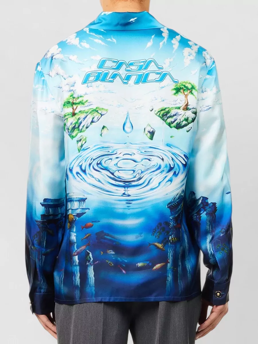 Casablanca Lost Atlantis Silk Graphic Shirt