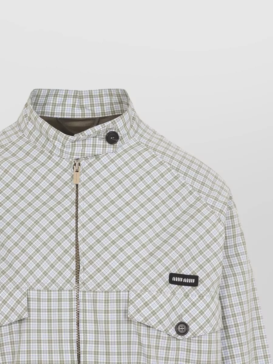 Miu Miu Checked Oversized Single Breasted Jacket