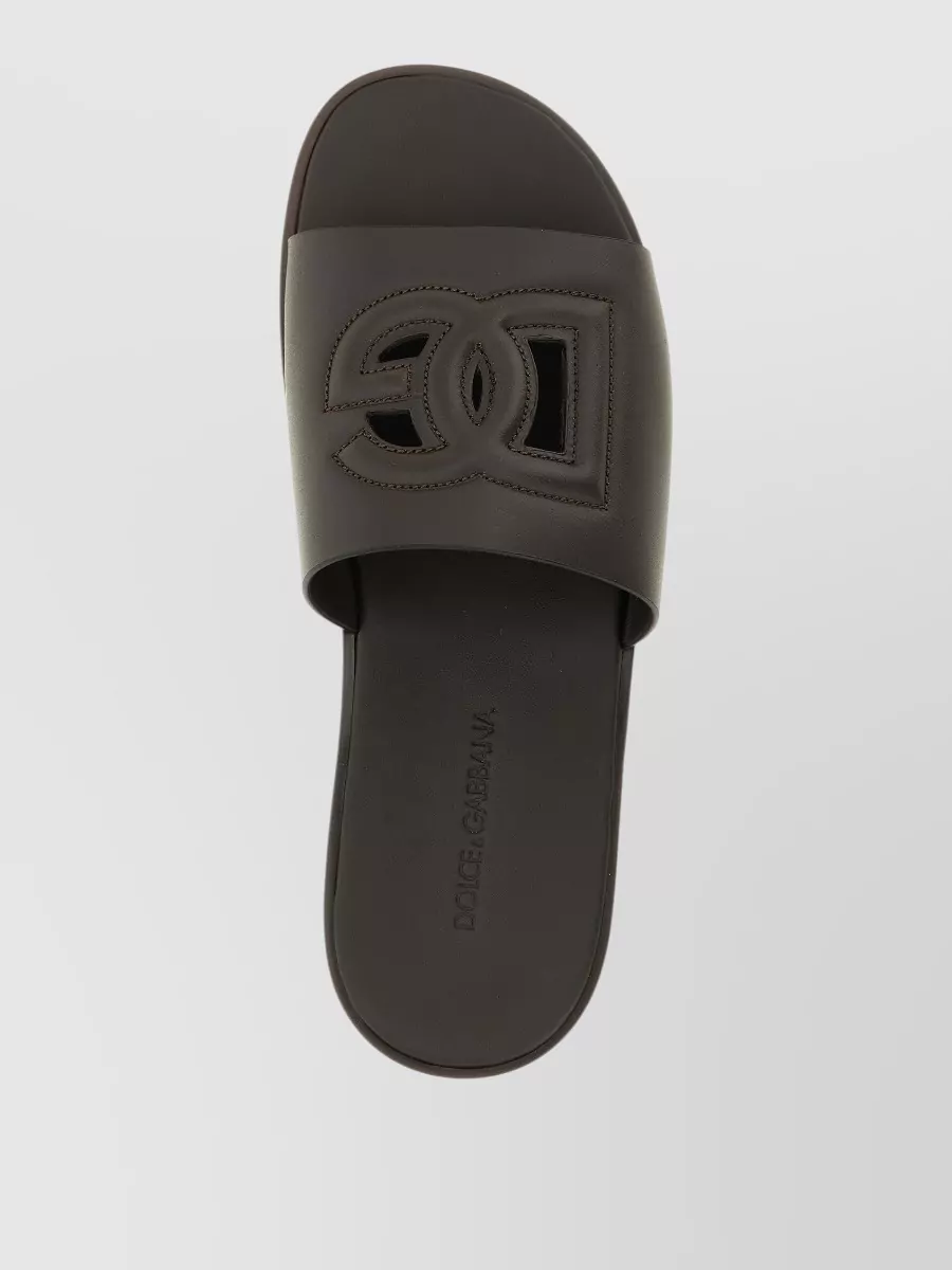 Dolce&Gabbana Leather Logo Sandals
