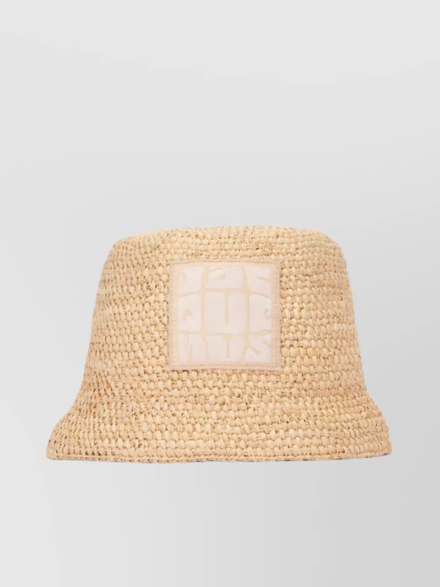 Shop Jacquemus Intricate Textured Woven Hat In Cream