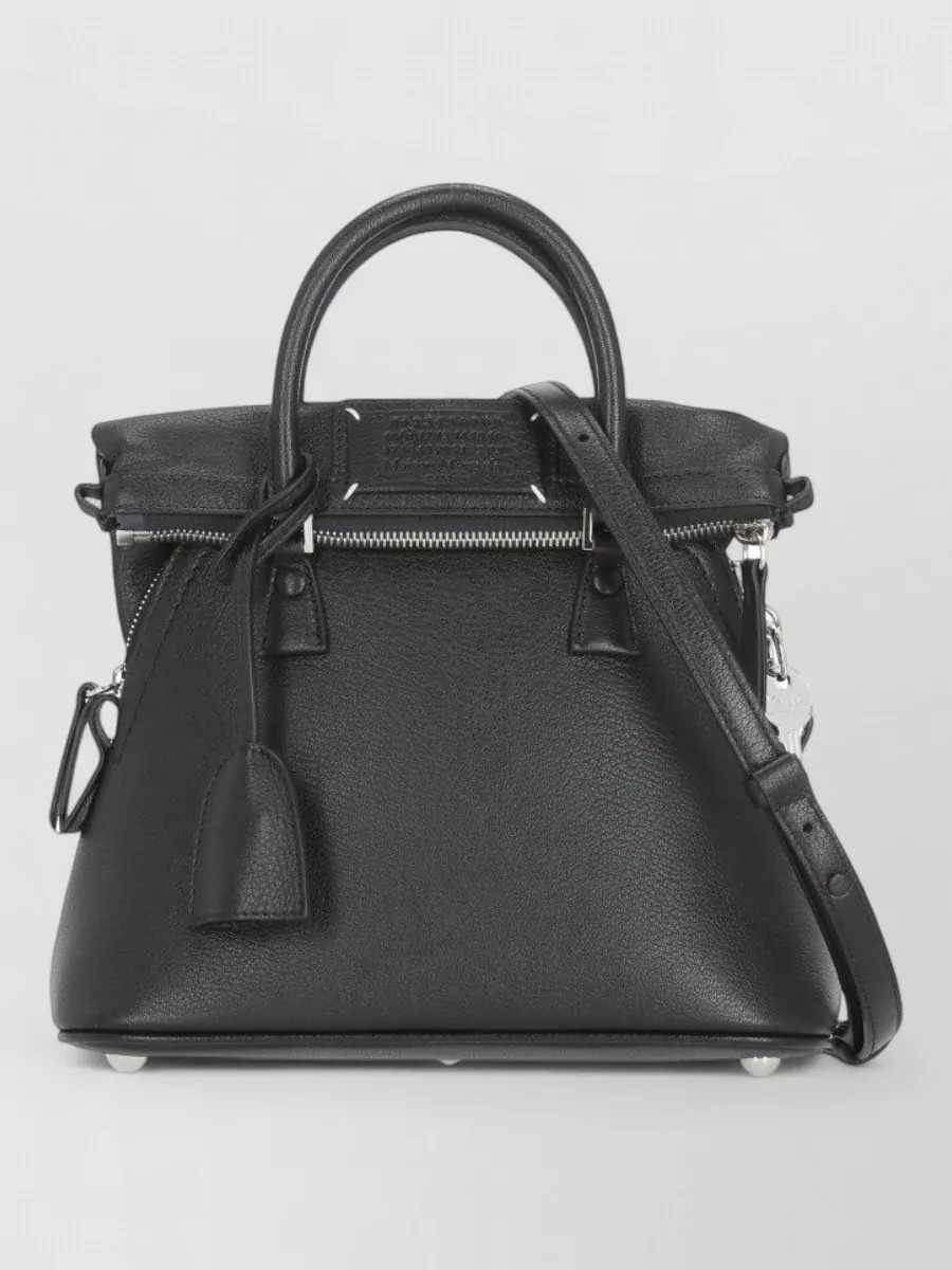 Maison Margiela 5Ac Shearling-Trim Leather Tote Bag