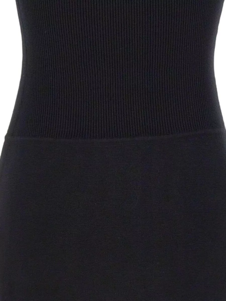 Elisabetta Franchi Ribbed Knit Scarf Mini Dress