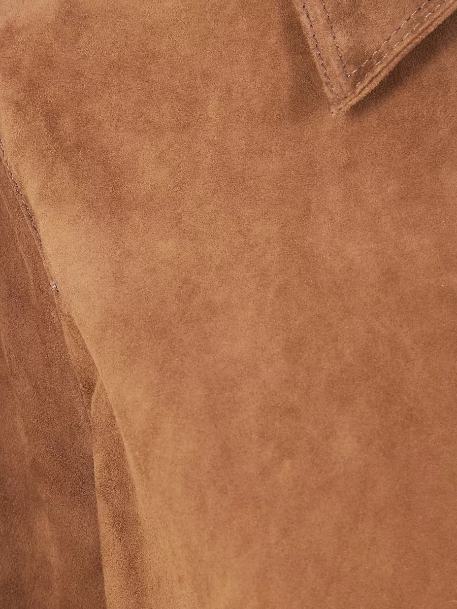 Semicouture Suede Texture Shirt Long Sleeves Collar