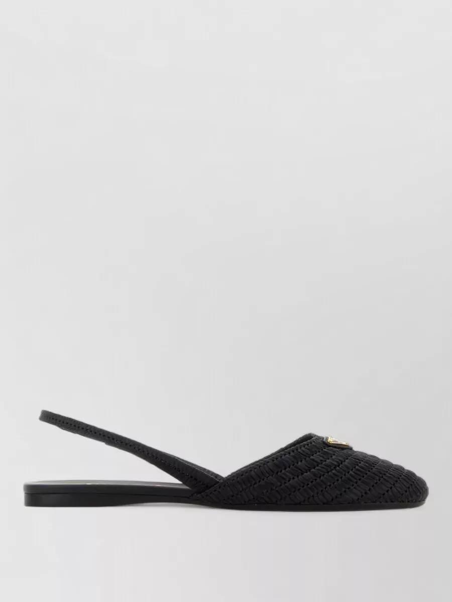 Prada Raffia Ballerina Flats