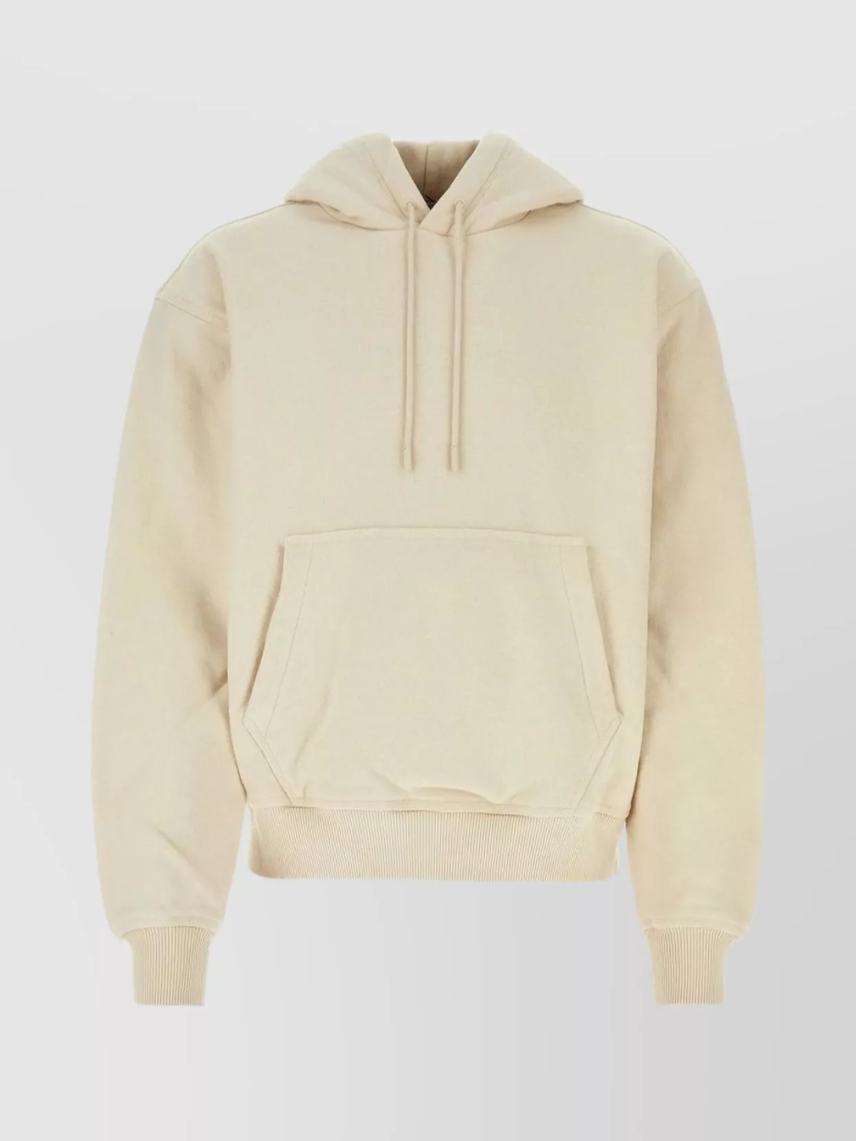 Shop Burberry Cotton Hooded Sweatshirt With Drawstring And Pouch Pocket In Beige