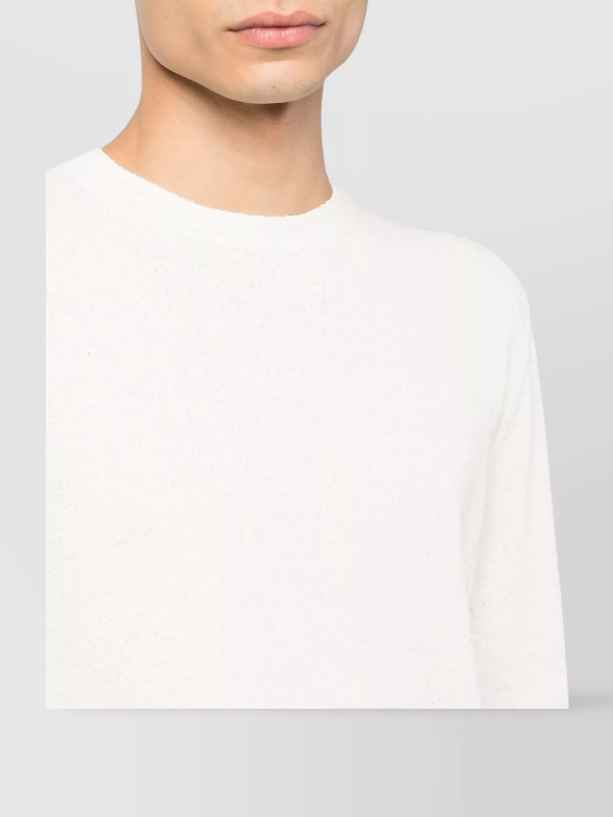 Drumohr Cotton Blend Crewneck Sweater With Ribbed Trim