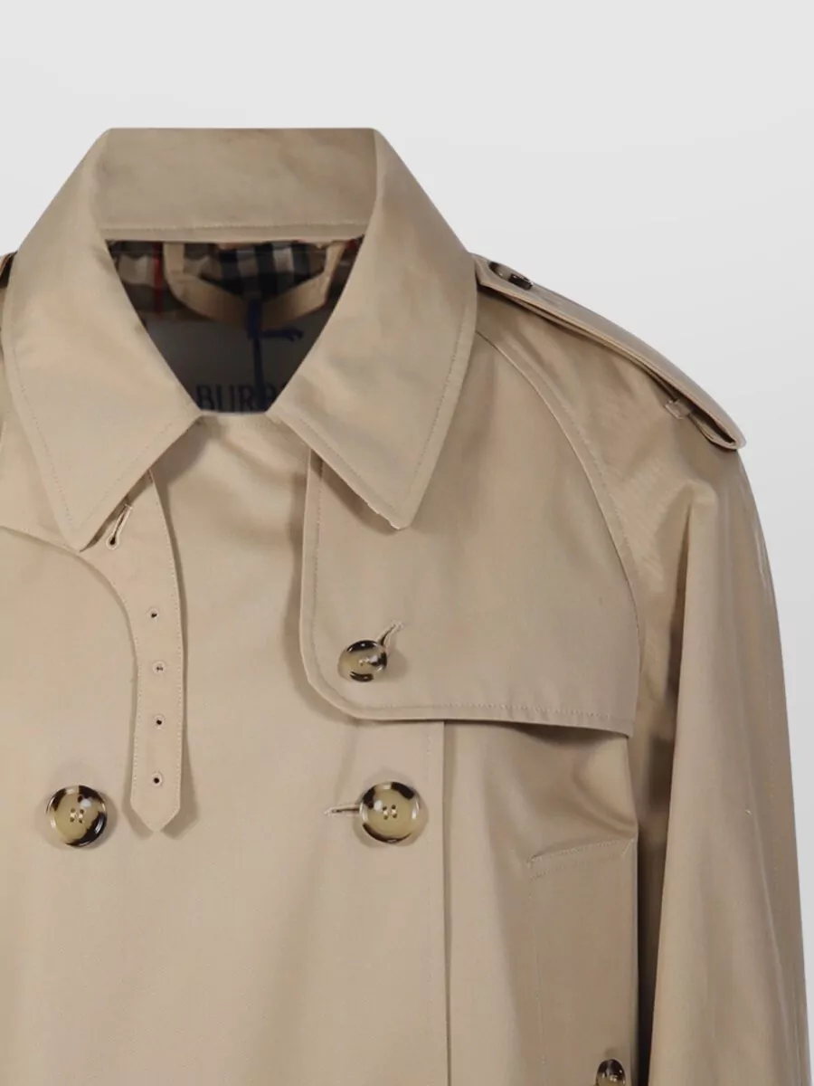 Burberry Gabardine Cropped Double-Breasted Trench Jacket