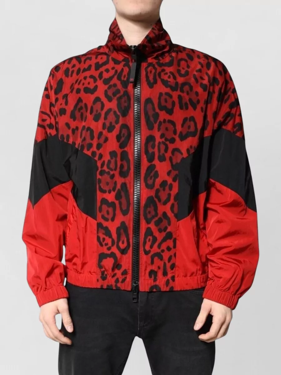Dolce&Gabbana leopard-print nylon bomber jacket