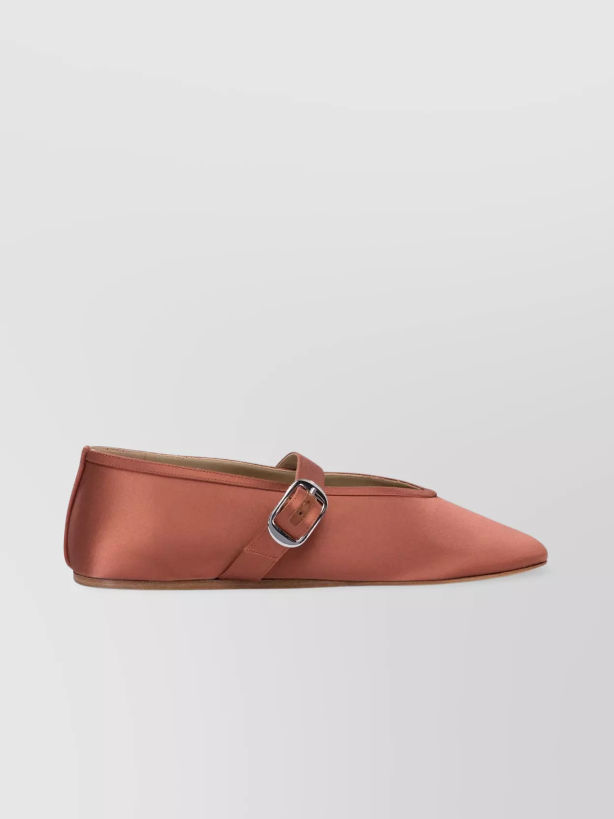 LE MONDE BERYL BUCKLE DETAIL SATIN FINISH BALLERINA SHOES 