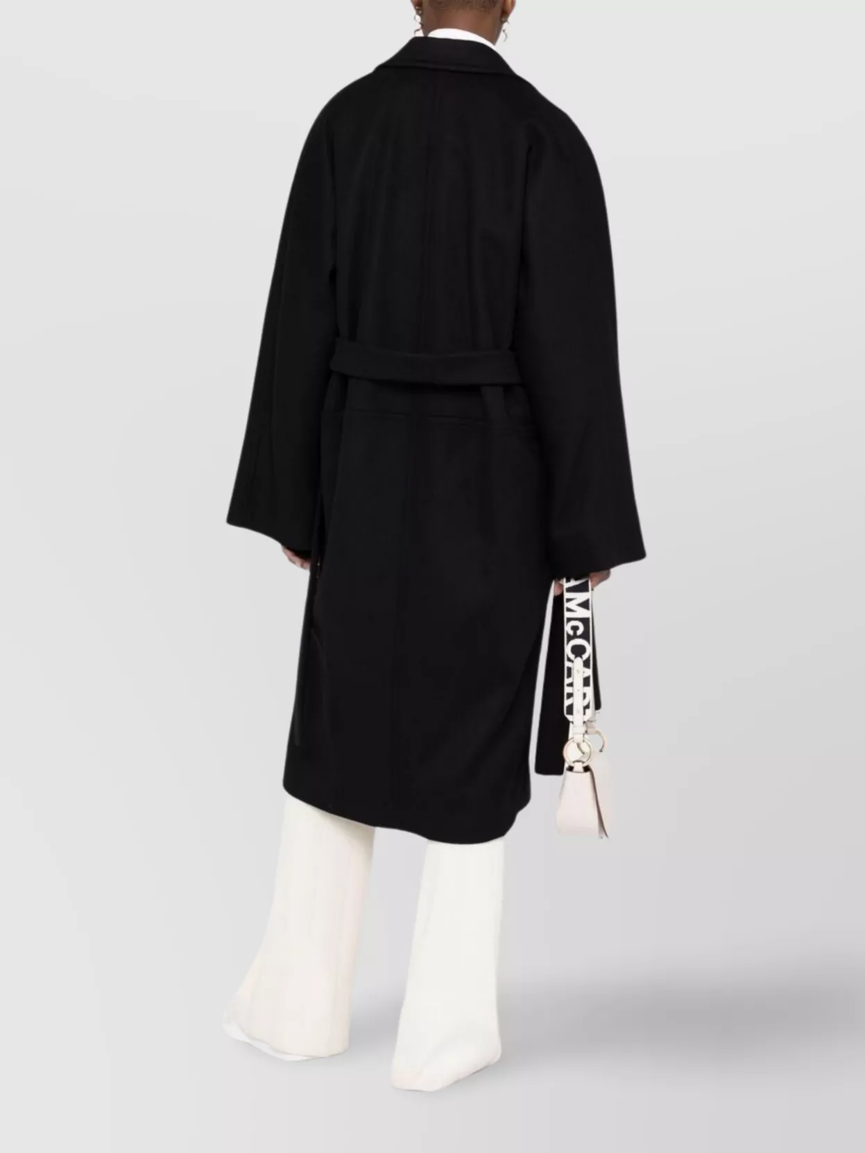 Stella Mccartney Double-breasted Belted Mid-length Coat In Black