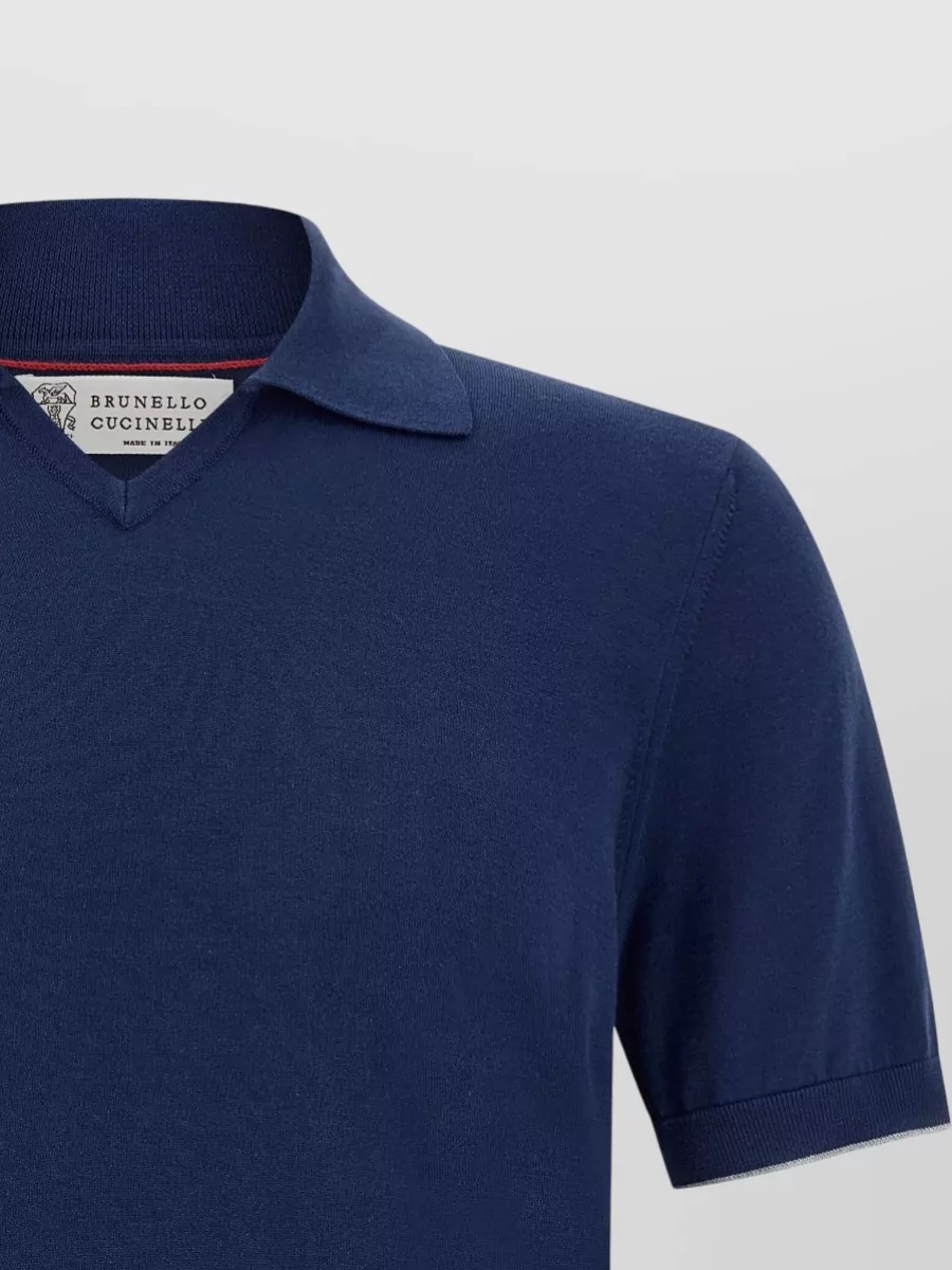 Brunello Cucinelli Polo Shirt Cotton Knit V Neck