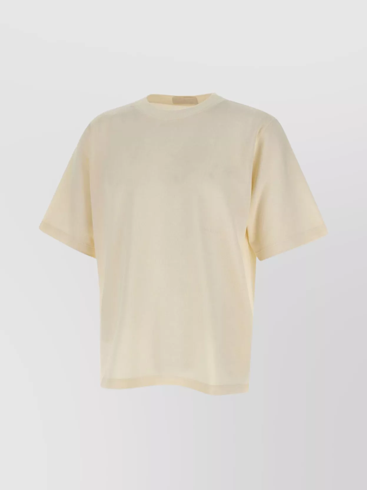 Shop Stone Island Crew Neck Cotton T-shirt With Fringed Hems