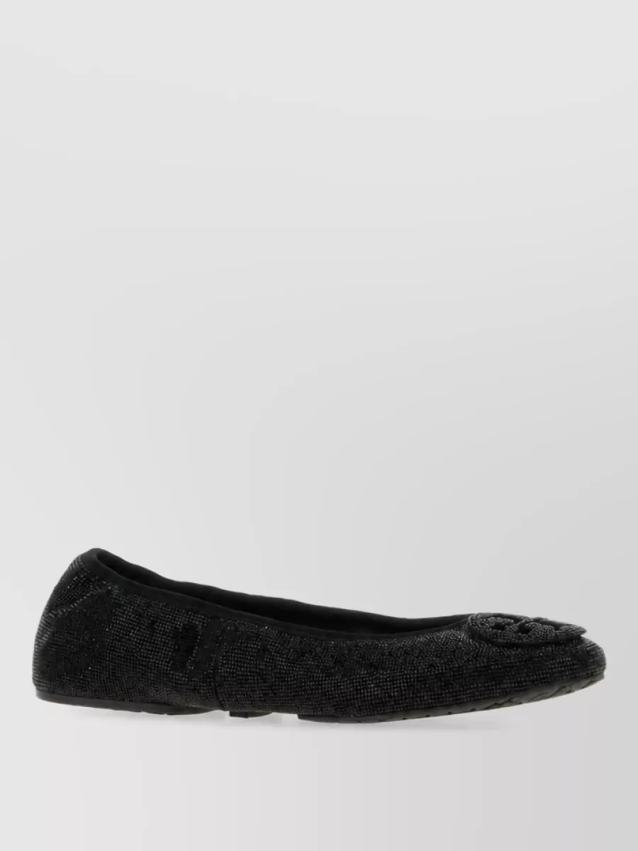 Tory Burch embellished suede ballerina shoes