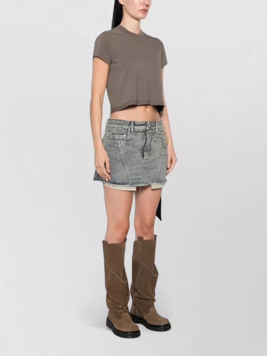Rick Owens Drkshdw Cropped Cotton T-Shirt